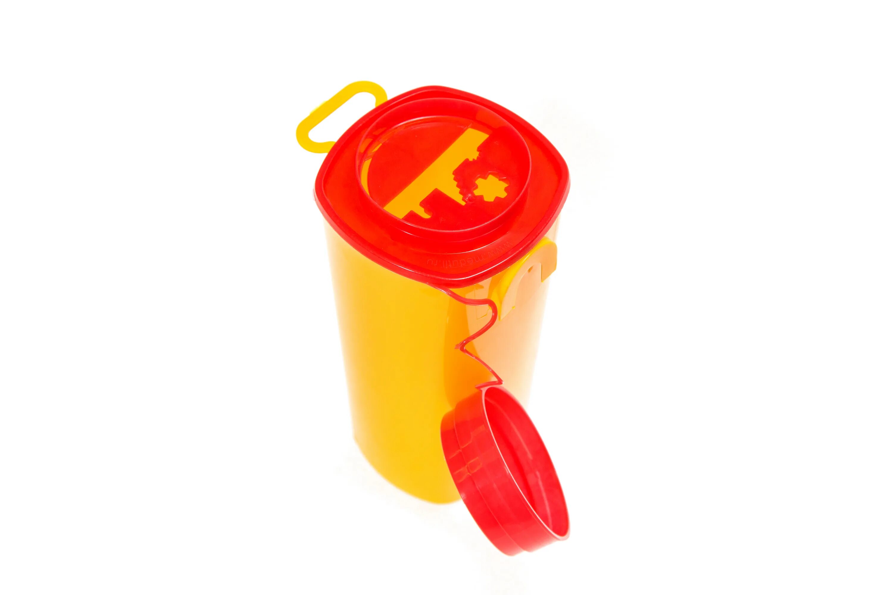 Емкость-контейнер для сбора игл 1,5л кл.б (желтый) "респект". Емкость для сбора медицинских отходов с иглосъемником. Емкости-контейнеры для сбора острого инструмента ( с иглосъемником). Контейнер для медицинских отходов СЗПИ.