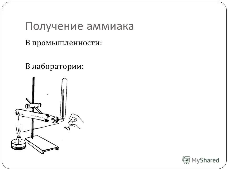 Прибор для получения аммиака в лаборатории