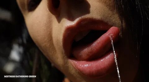 The insatiable kiss of my spit - EXTREME close up - Katherine Green - licki...