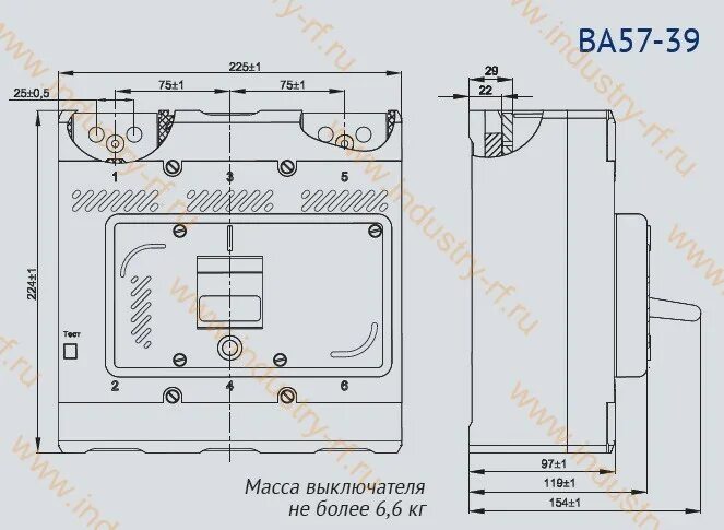 Выключатель автоматический ва57 39 кэаз