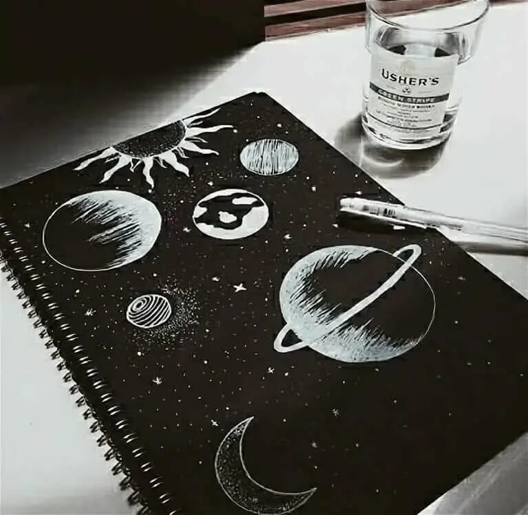 Космос на черной бумаге. Идеи для рисунков. Рисование на черной бумаге. Белой ручкой на черной бумаге. Идеи для рисования космос.