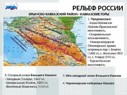 Гора кавказ на контурной карте 5 класс
