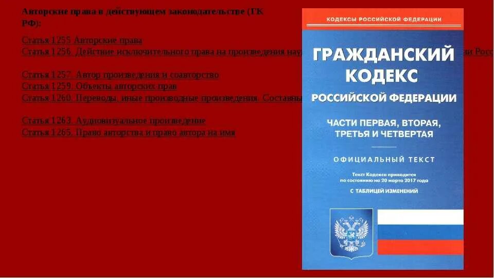 Гражданский кодекс авторское право. Авторское право статья ГК РФ. 5 статей гражданского кодекса рф