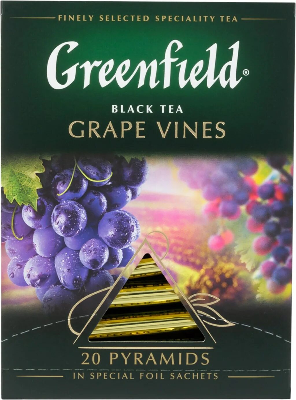 Гринфилд grape. Greenfield grape Vines. Чай Гринфилд виноградный пирамидки. Гринфилд виноград в пирамидках.