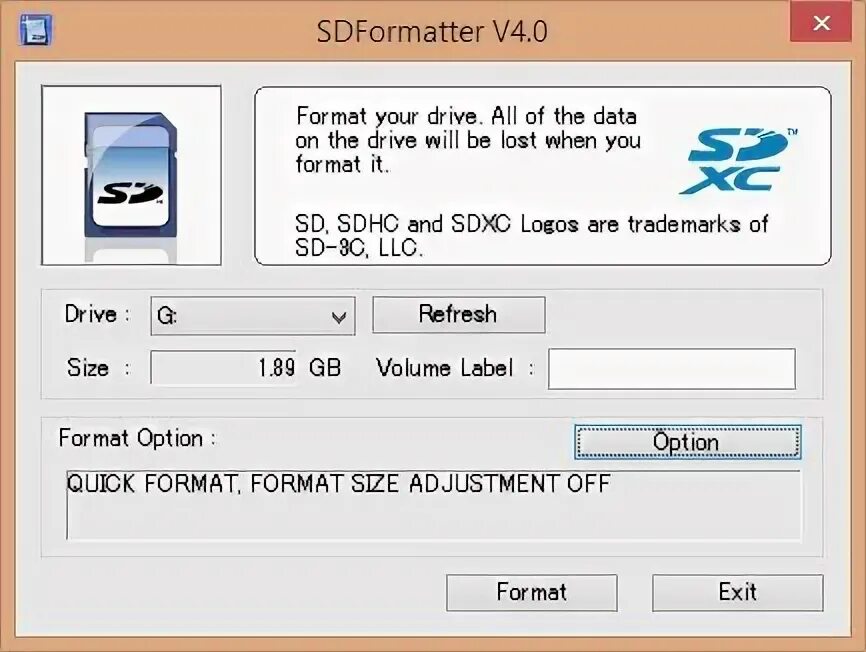 Formatter silicon power v 3.7 0.0. SD format. SD Memory Card Formatter. SD Memory Card Formatter версия: 5.0.2. SD Memory Card formatting software введением.