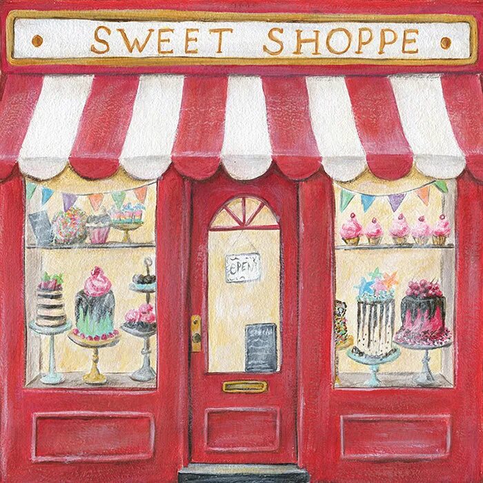 Sweet shop. Магазин рисунок. Витрина рисунок. Нарисовать магазин. Витрины для рисования.
