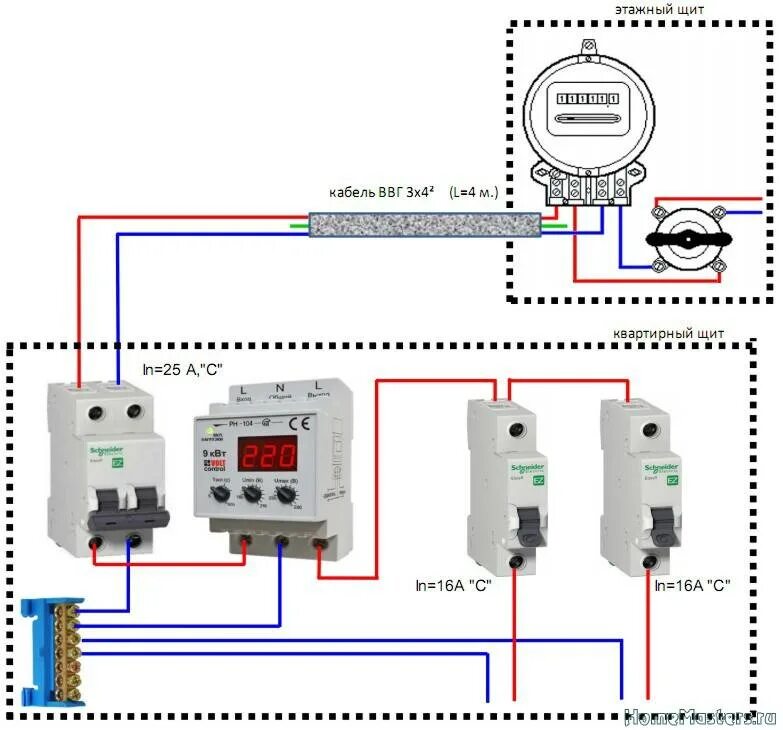Схема подключения однофазного реле напряжения в квартире. Реле контроля напряжения схема подключения в однофазную сеть. Схема подключения счетчика однофазного с реле напряжения. Схема подключения реле напряжения и УЗО В трехфазной сети. Реле напряжения дифавтомат