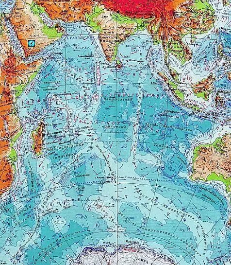 Хребты индийского океана. Акватория индийского океана. Физическая карта индийского океана. Физ карта индийского океана.