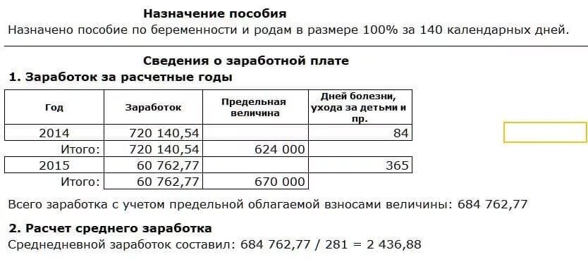 Фсс калькулятор по беременности и родам