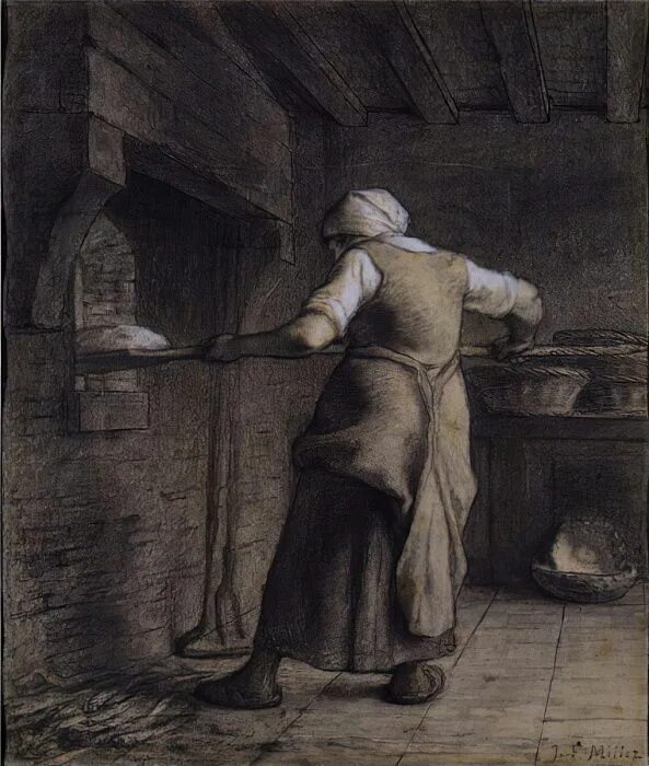 Женщина печет хлеб. Картина женщина печет хлеб Франсуа Милле.