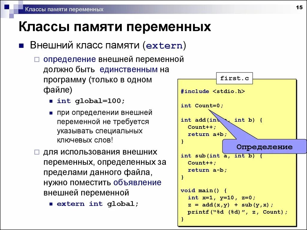 Классы памяти. Классы памяти с++. Класс памяти в си. Класс памяти extern.