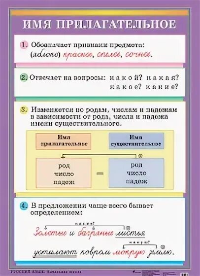 Имя прилагательное таблица 6 класс Прилагательные для описания мебели 88 фото