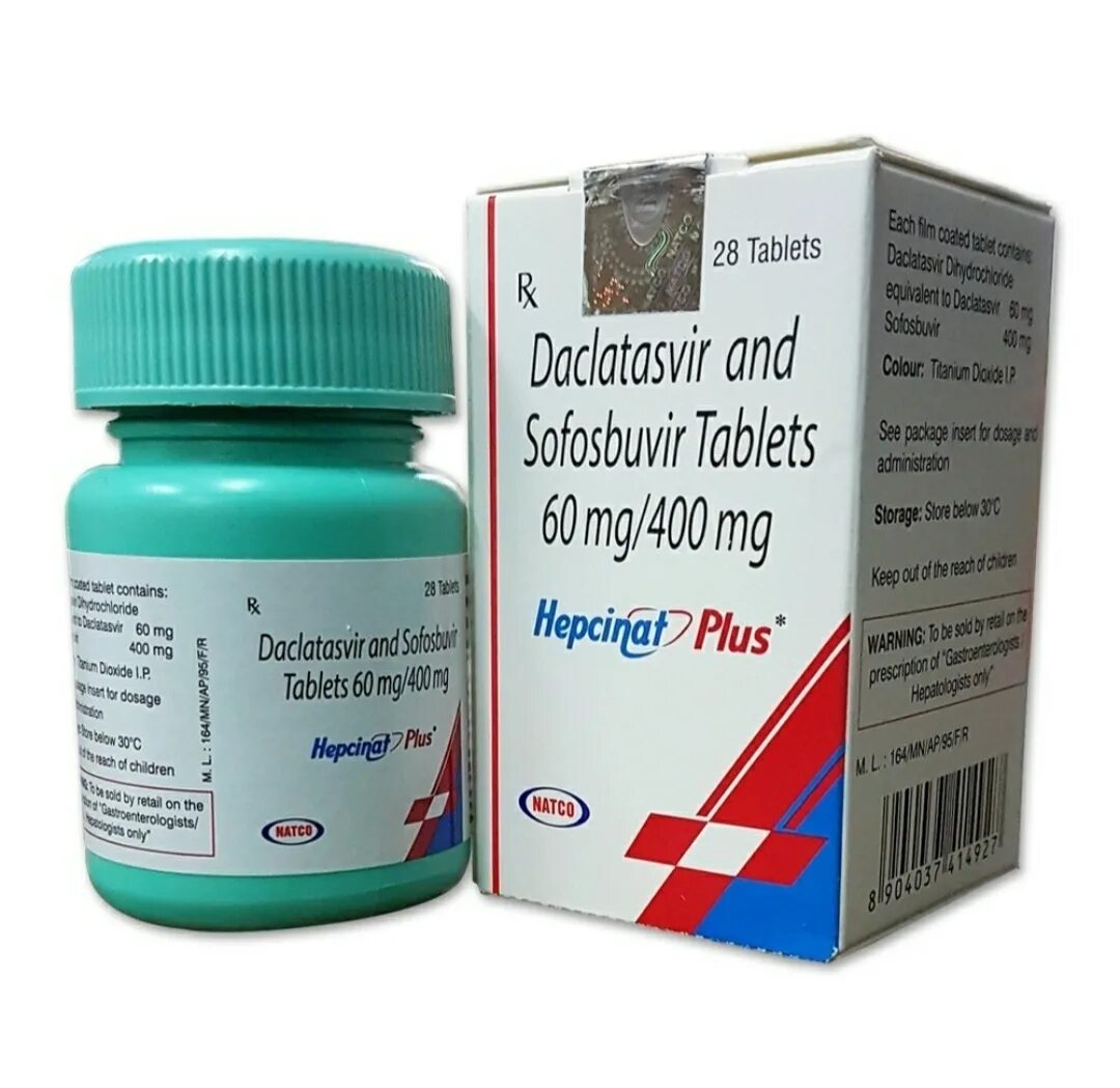 Daclatasvir and Sofosbuvir Tablets 60 MG/400 MG Natco. Лекарство от гепатита с Индии софосбувир и Даклатасвир. Софосбувир 400мг, Даклатасвир 60мг. Таблетки от гепатита с из Индии софосбувир и Даклатасвир.