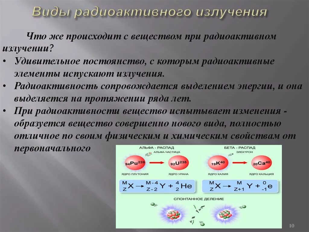 Соединение состава произошло. Виды радиоактивности. Виды радиоактивных излучений. Радиация физика. Радиоактивность типы радиоактивных.