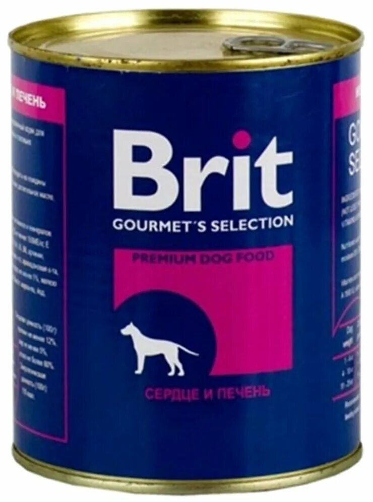 Brit консервы для собак говядина и сердце, 850 г. Brit для собак консервы 850 гр. Корм для собак Brit говядина, печень 850г. Консервы Brit премиум для собак. Брит влажный корм для собак