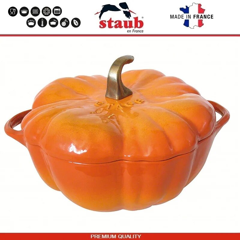 Кастрюля Staub тыква 3,45л 24см. Чугунная кастрюля Staub тыква. Staub кокот тыква 24 см 3.45 л. Кокот Staub тыква.