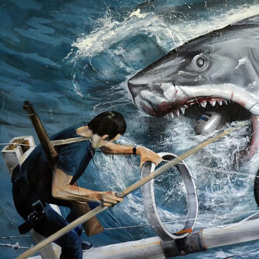 белая акула. вымершая акула мегалодон. челюсти фильм 1975 спилберг. акула сюжет. столкновение (shark bait) 2022.