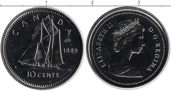Монета Канада 10 центов 1989 серебро. Монета Канады 10 центов 1989 года. Канадская монета 1 1976. Суринам 10 центов 1989. 20 от 110 рублей