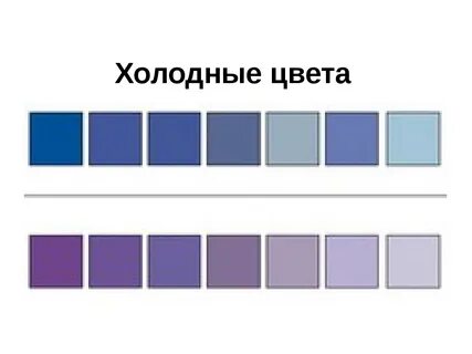 Распределите композиции по соответствующим группам холодная гамма