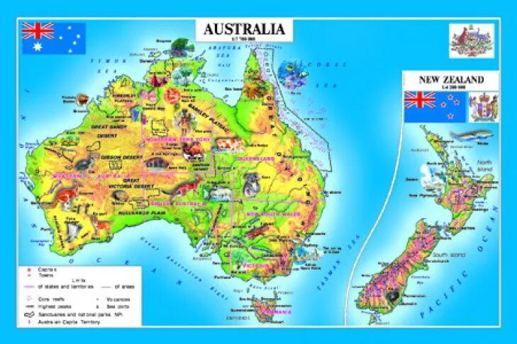 Тасмания на карте австралии. Карта австралии и новой зеландии на русском. Карта австралии. Новая зеландия на карте. Австралия и новозеландия.