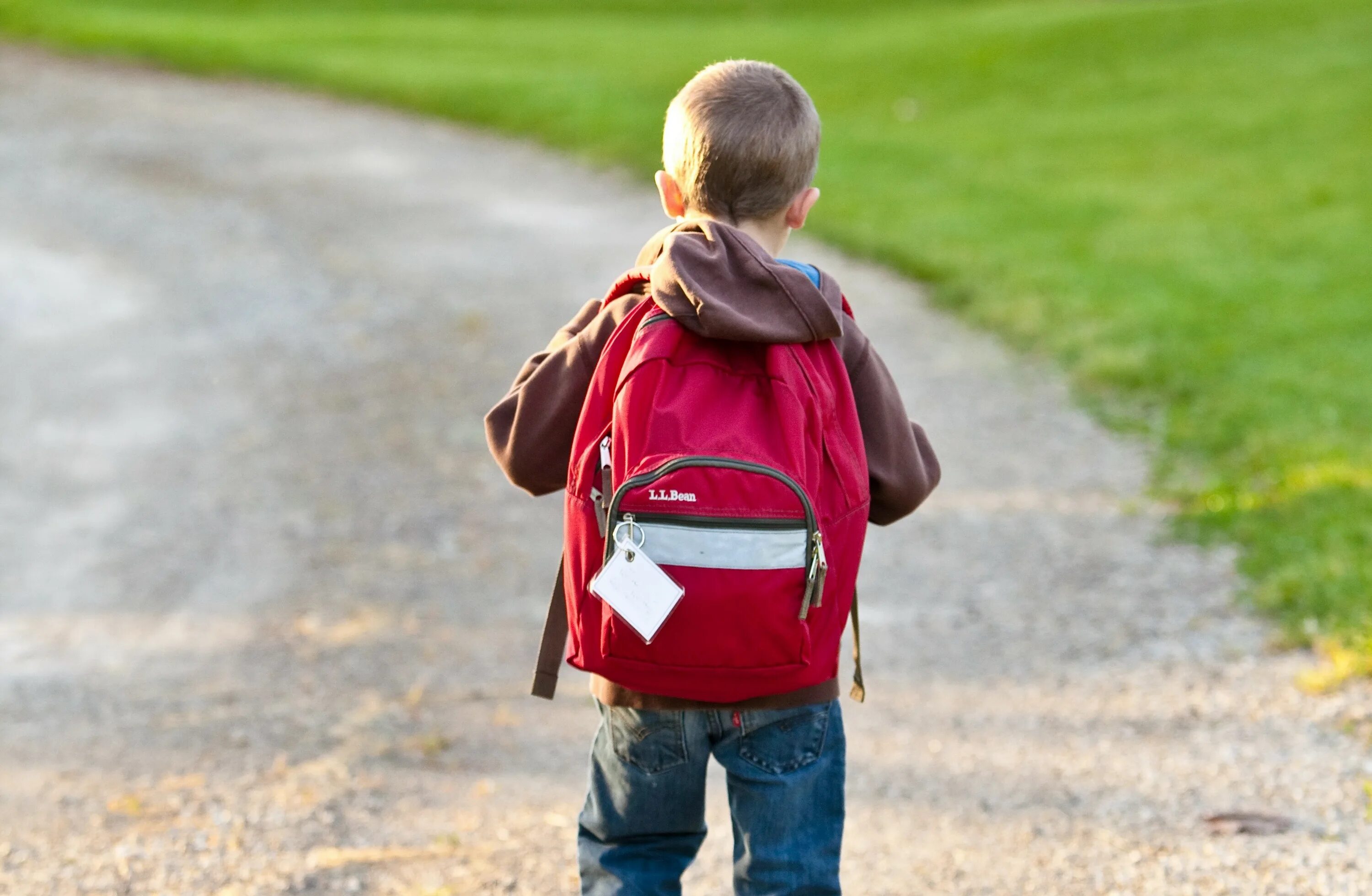 He walks to school