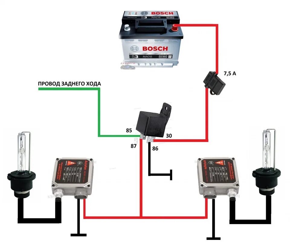 Схема подключения ксенона через реле и кнопку. Схема подключения ксенона через реле. Схема подключения ксенона через реле в противотуманки. Как подключить ксенон через реле схема подключения.
