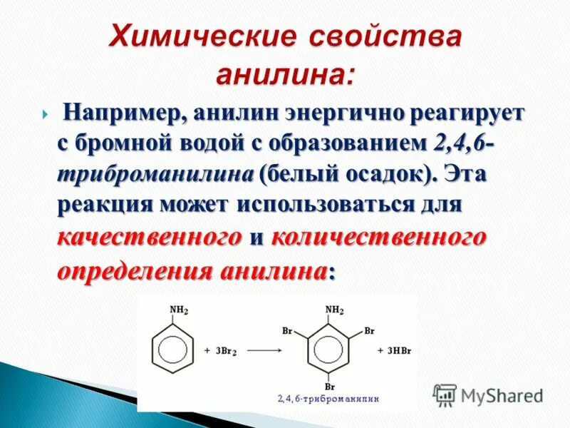 При взаимодействии анилина с бромной водой