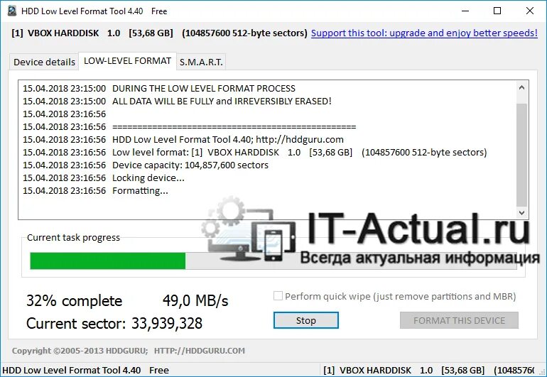 HDD Low Level format Tool. Видео обзор программы HDD Level format. Partition Low Level format. Hdd llf level format tool