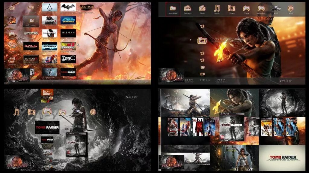 Ps3 игры multiman. Темы для ps3. Theme Multiman темы для мультиман. Темы ps3 динамические. Tomb Raider (ps3).