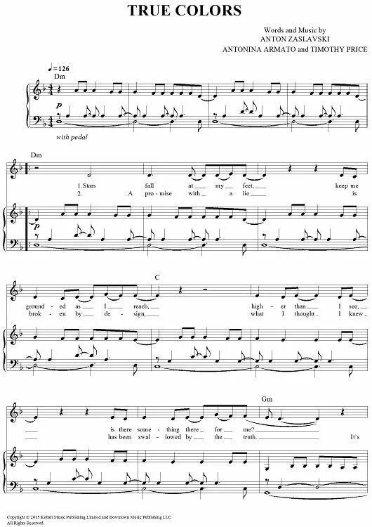 Partitioned true. Тру колорс текст. true colors песня. тру песня. true colors lyrics.