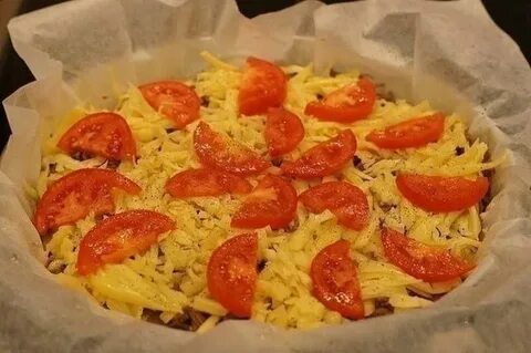 Пицца на картофельной основе в духовке