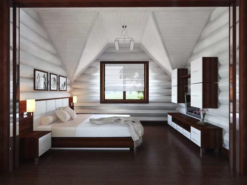 Дизайн комнат в деревянном доме. Интерьер мансарды. Деревянная мансарда интерьер. Мансардный этаж интерьер. Интерьер спальни в деревянном доме.