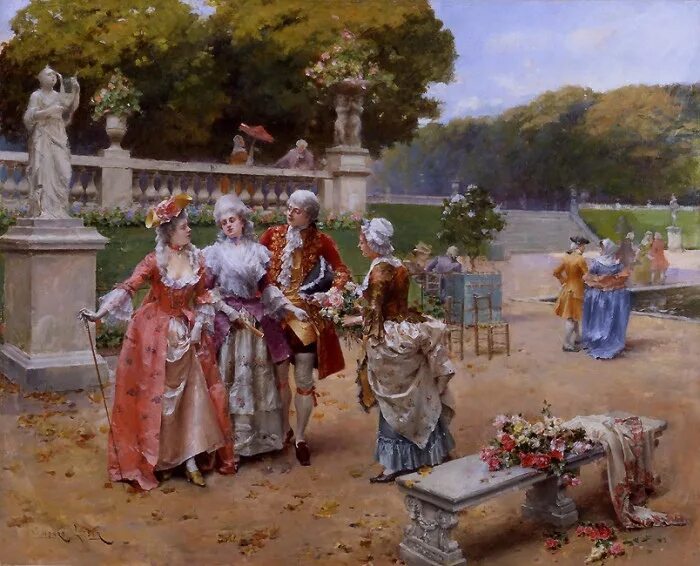Раут по французски. Художник Henry Victor Lesur (1860 1900).