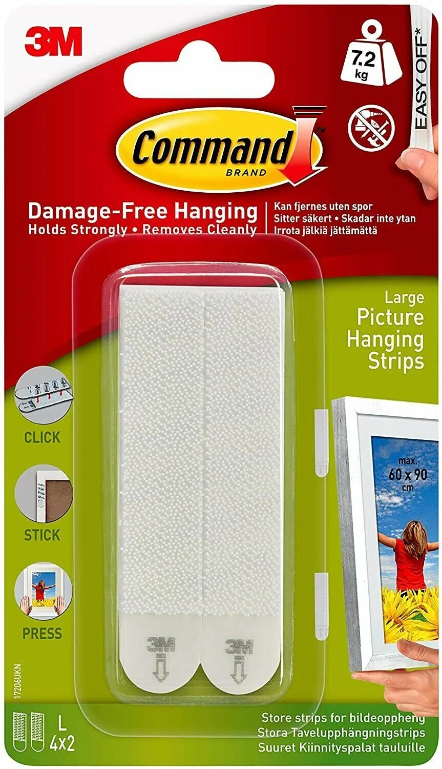 Stick click. 3m command. sticky command hangers. click stick press.