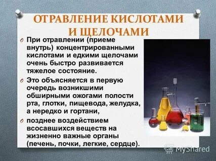 Помощь при отравления кислотами