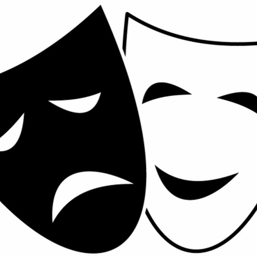 Маски символ театра. Театральные маски. Театральные маски черно белые. Театральные маски на прозрачном фоне. Театральная маска чёрно белая.