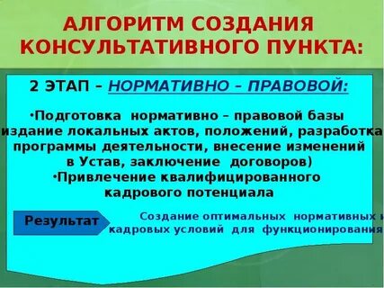 Работа консультационного пункта