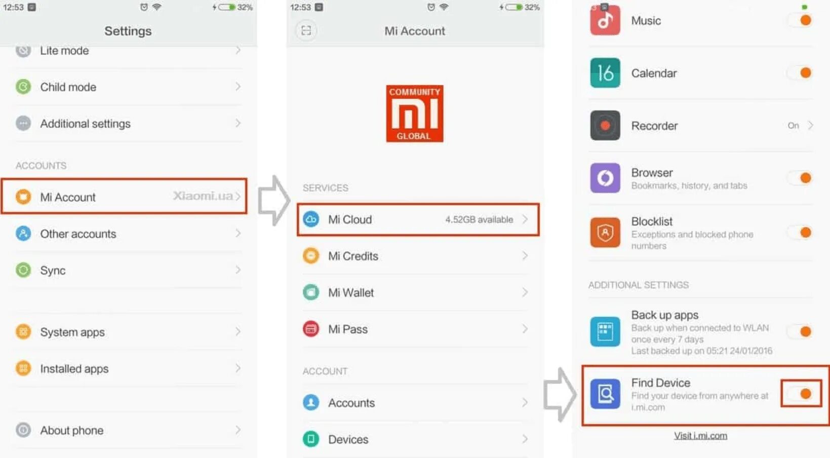 Redmi найти приложение. Учетная запись на телефоне ксиоми. хранилище контактов xiaomi. как найти удаленные фотографии в телефоне ксиаоми. удаленные фото в хсяоми как найти.