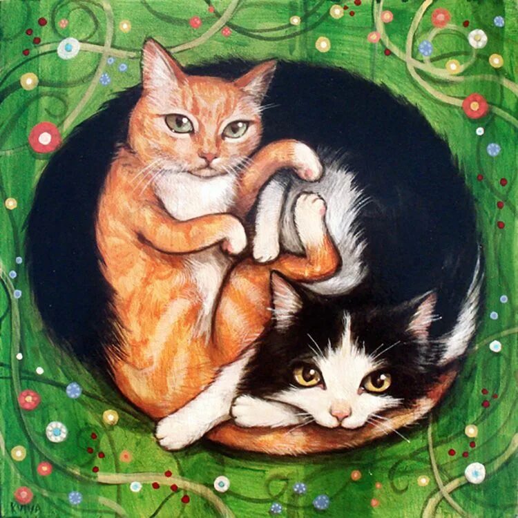 Котик инь. Кот и кошка инь янь. котянь рисунок. котенок и лисичка инь янь. коты с ошейником инь и янь.