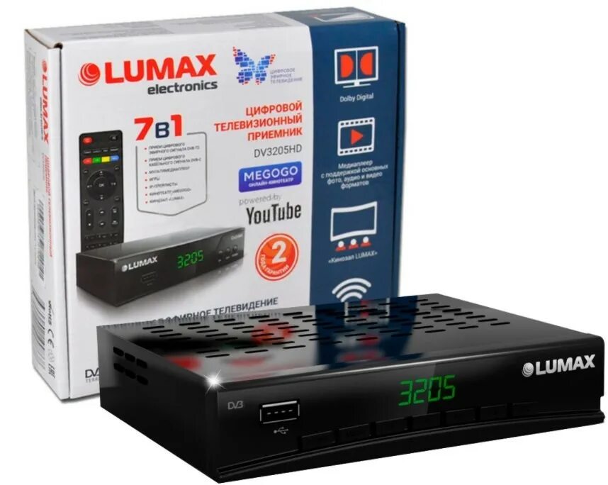 Универсальную приставку для телевизора. Lumax dv3205hd. TV-тюнер Lumax DV-3205hd. Приставка Люмакс DVB-t2. ТВ приставка DVB t2 Lumax.