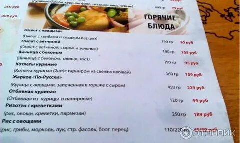 Рязань кафе меню