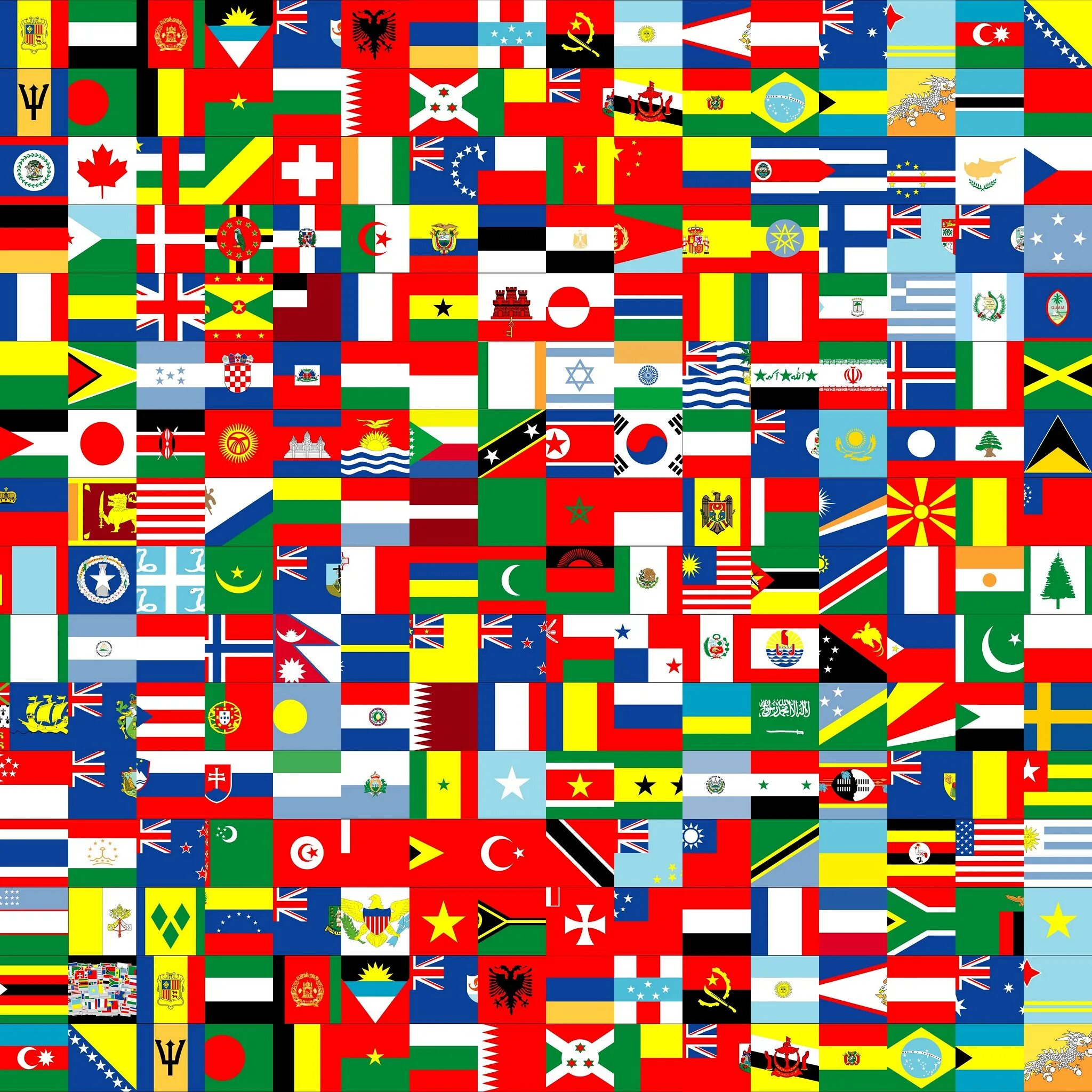 Флаги всех государств. Флажки стран.