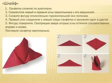 Схема сервировки салфеток