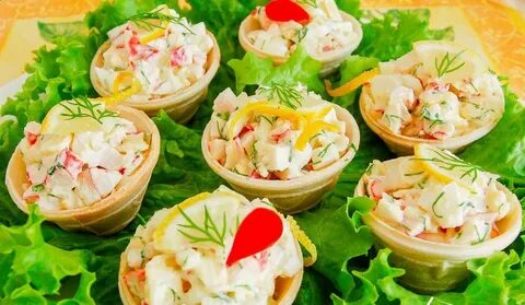 Крабовая закуска в тарталетках
