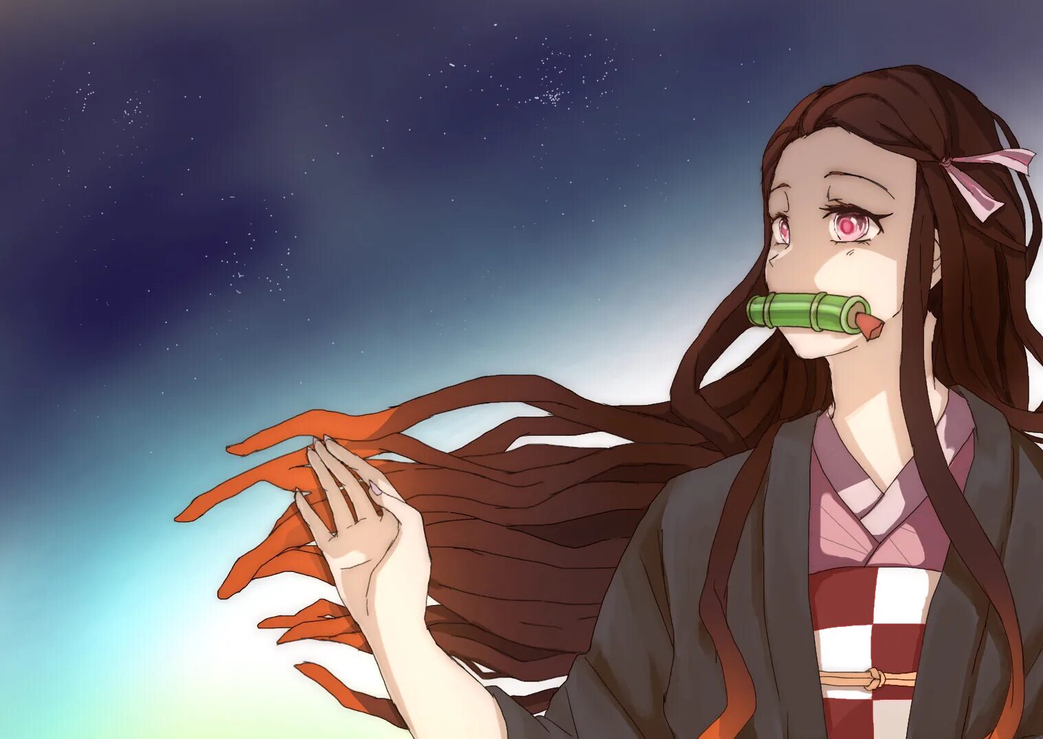 Nezuko is having a nightmare animation. Незуко Камадо. Незуко Камадо человек. Клинок рассекающий демонов Незуко. Незуко Камадо арт.