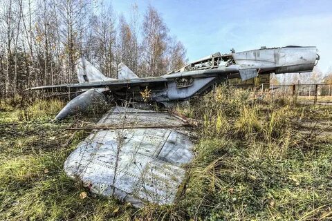 Самолет стоял за лесом