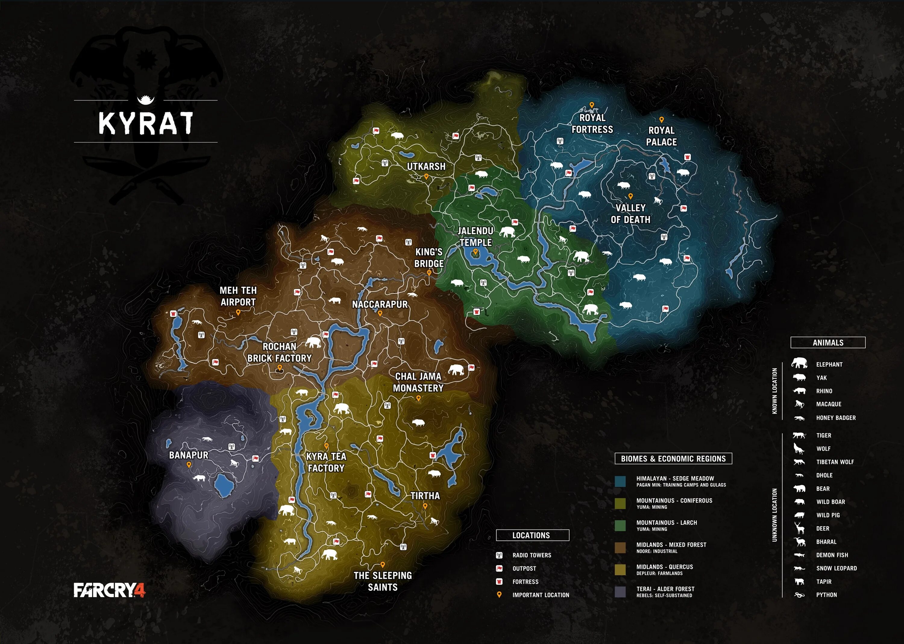 Когда будет 4 карта. Far Cry 4 вся карта. Полная карта фар край 4. Интерактивная карта far Cry 4.