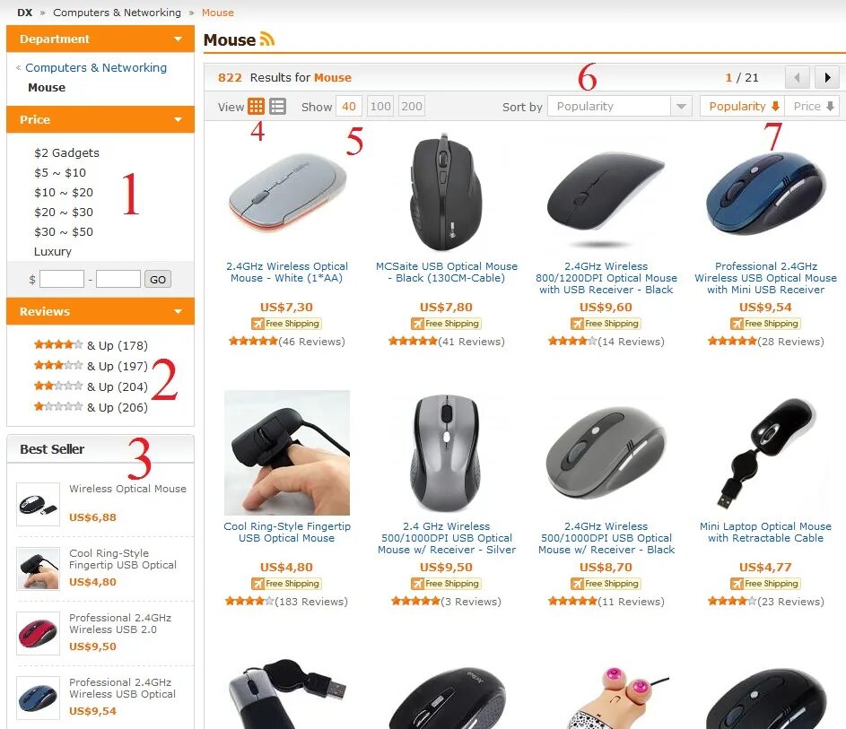 Сортировка по цене. Сортировать по цене. cool ring-style fingertip usb optical mouse. как в alibaba отсортировать по цене.