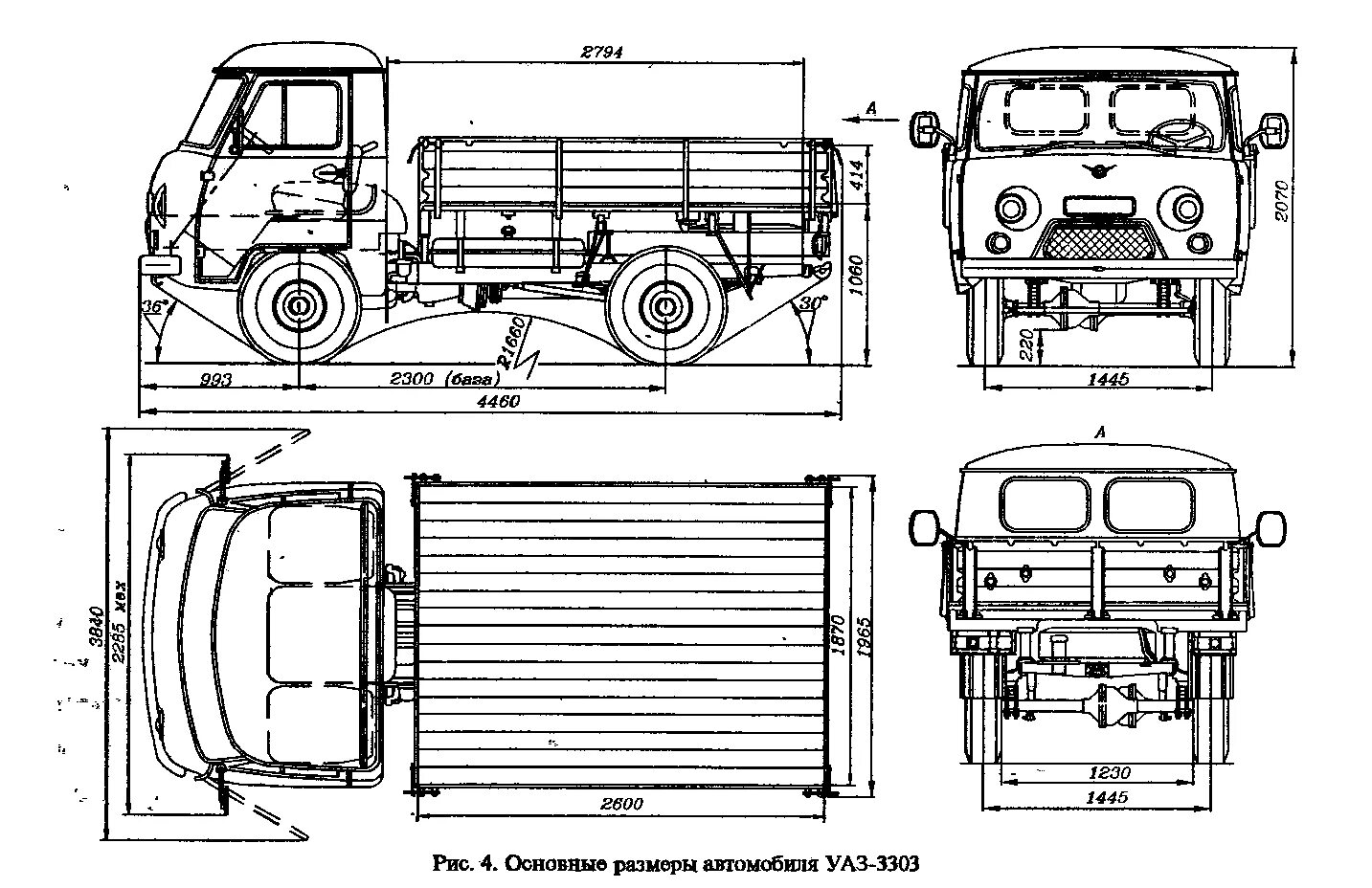 Уазик схема. УАЗ 3303 габариты кузова. УАЗ Буханка бортовой 3303 технические характеристики. Ширина кузова УАЗ 3303 бортовой. Габариты кузова УАЗ 3303 бортовой.