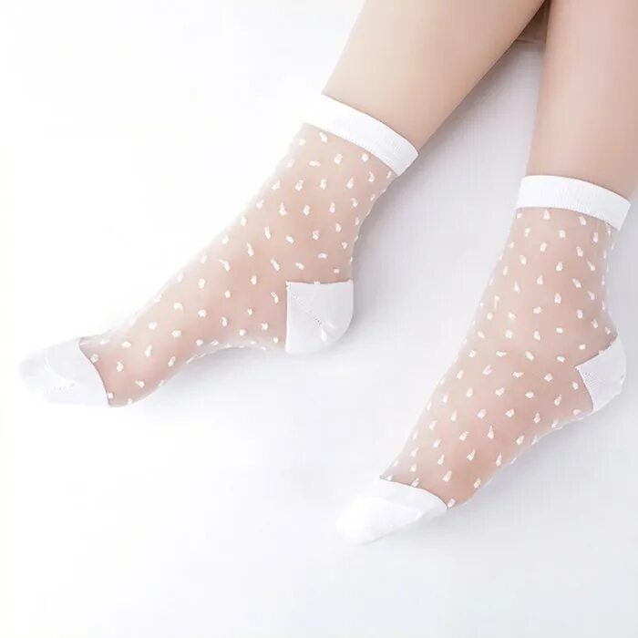 Носки женские. Прозрачные носки. Белые капроновые носочки. Носки прозрачные женские.
